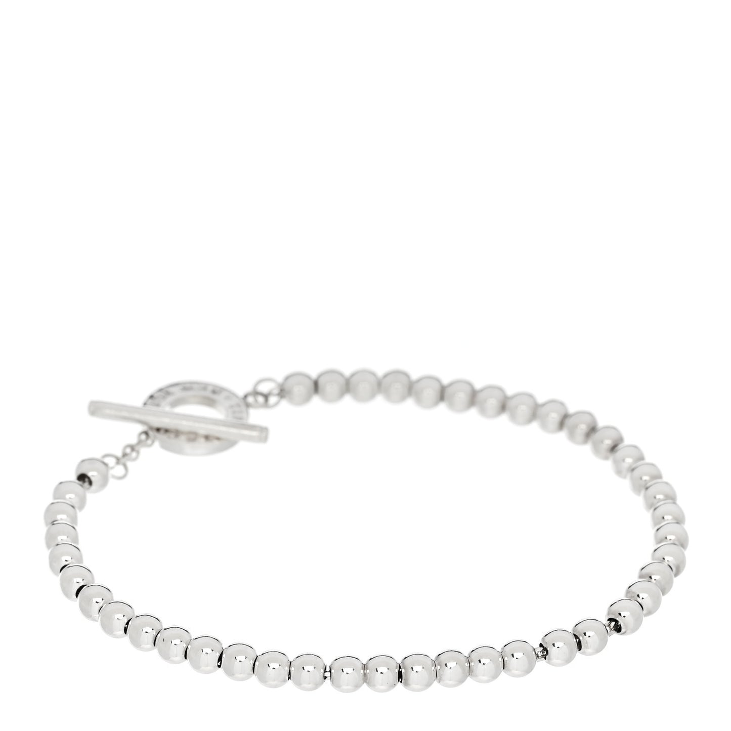 Sterling Silver 4mm Beads Toggle Bracelet