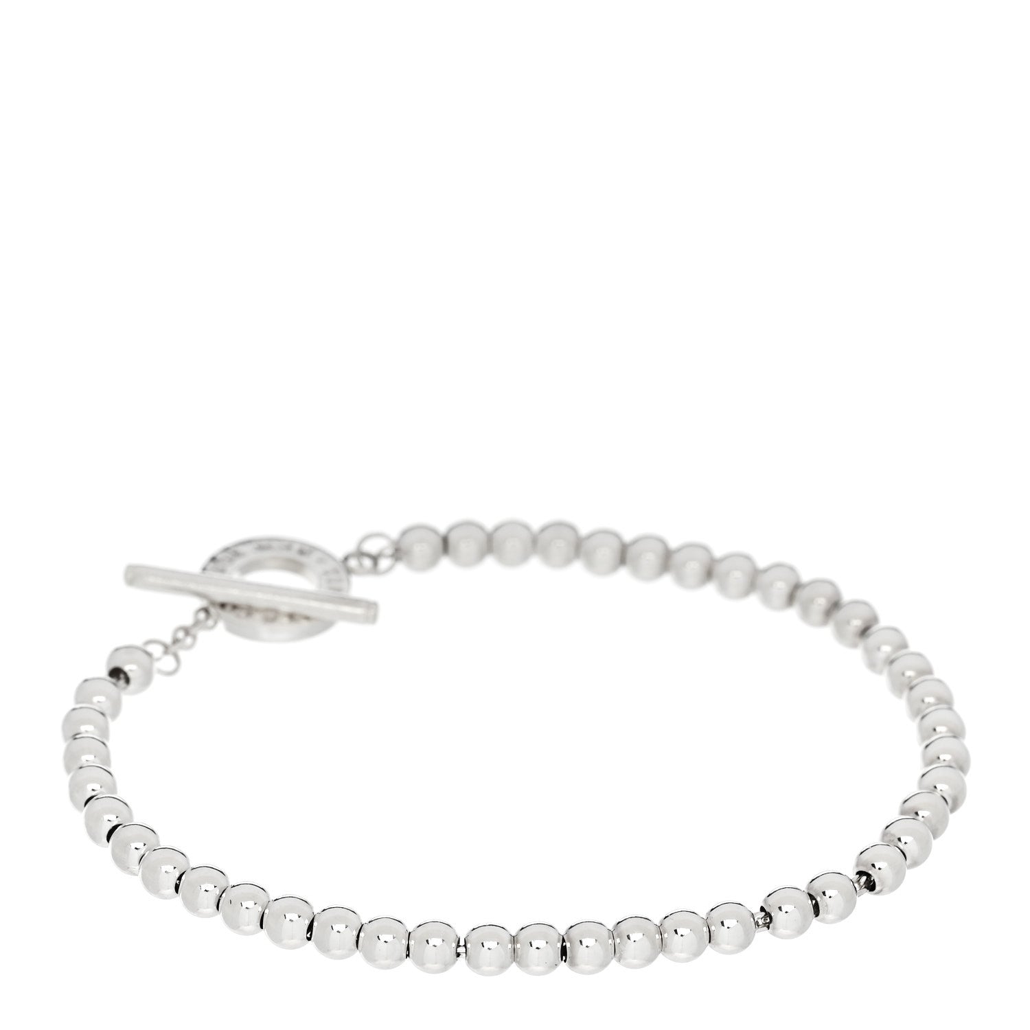 Tiffany Sterling Silver 4mm Beads Toggle Bracelet 2 of 4