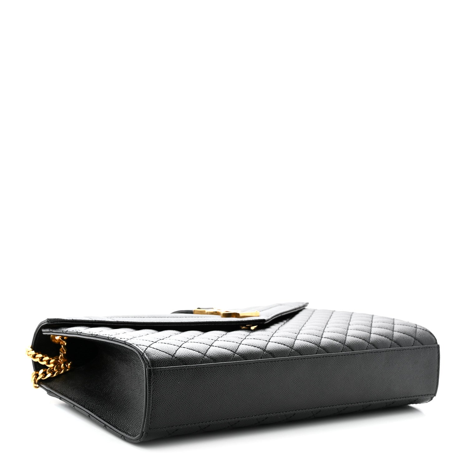 Saint Laurent Grain De Poudre Textured Mixed Matelasse Large Triquilt Monogram Satchel Black 4 of 10