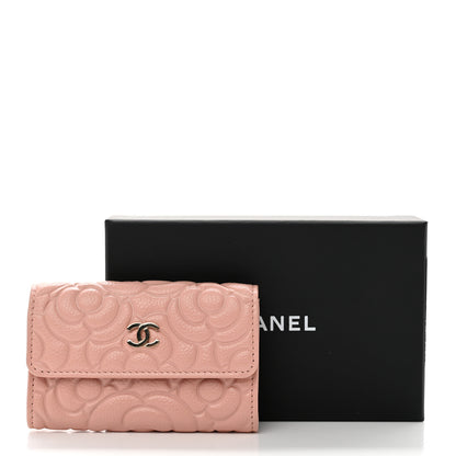 Chanel Caviar Camellia Embossed Card Holder Wallet Pink 9 of 9