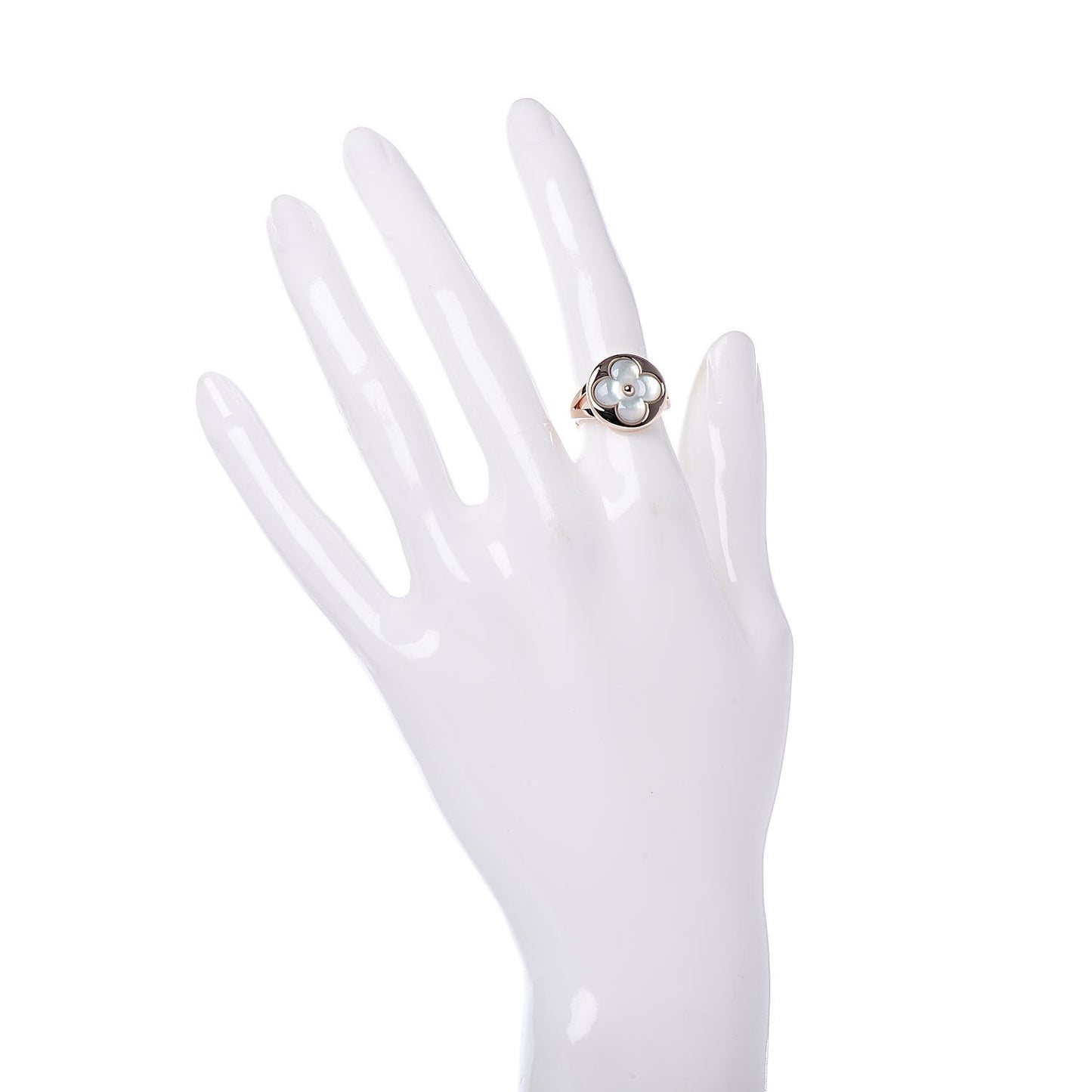 18K Pink Gold Mother Of Pearl Blossom Ring 49 4.75