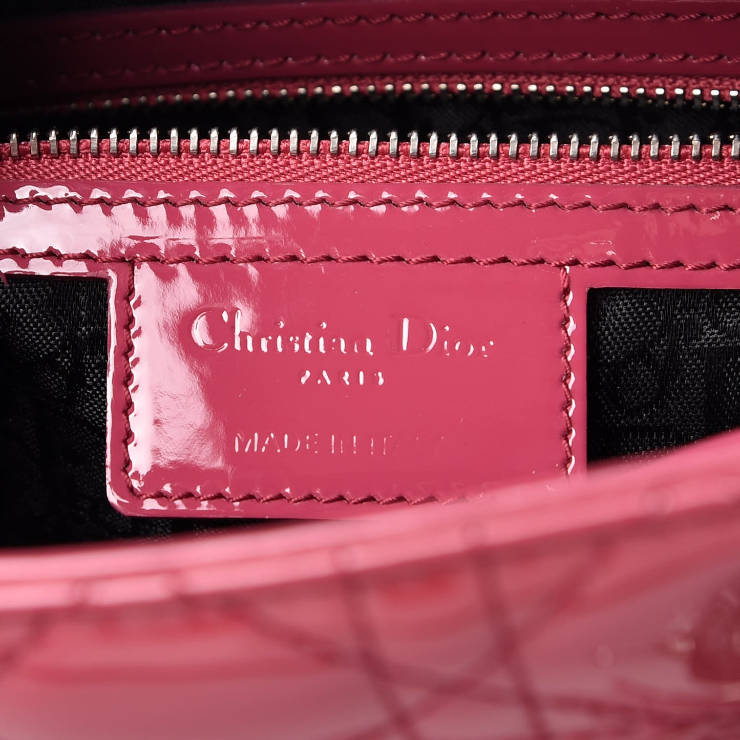 Patent Cannage Large Lady Dior Pink