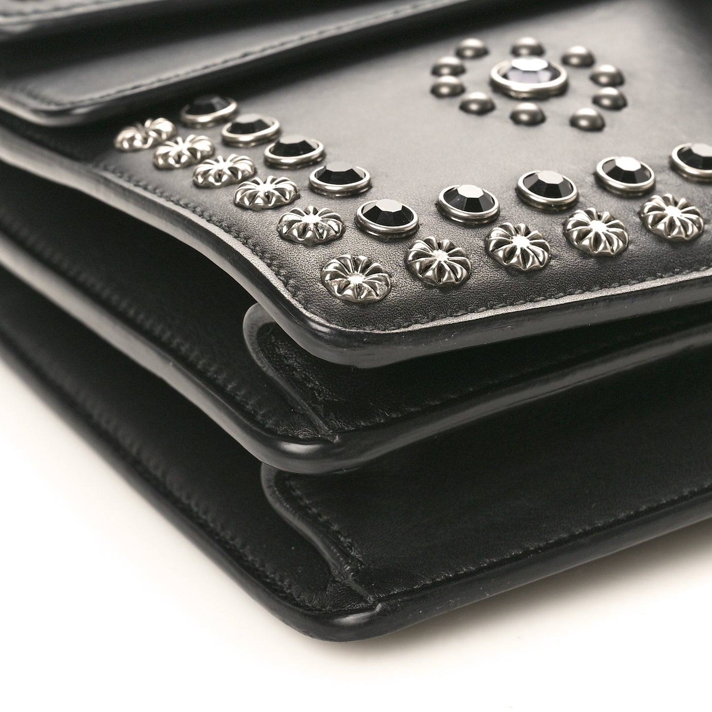 Calfskin Studded Small Dionysus Shoulder Bag Black