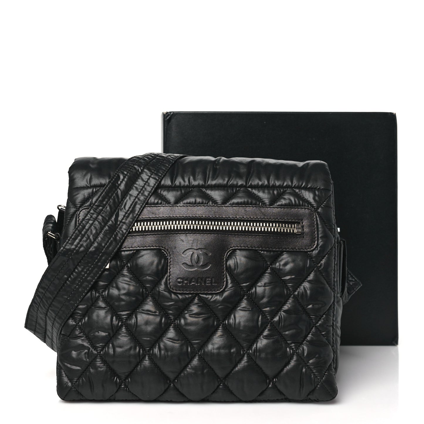 Nylon Small Coco Cocoon Messenger Bag Black