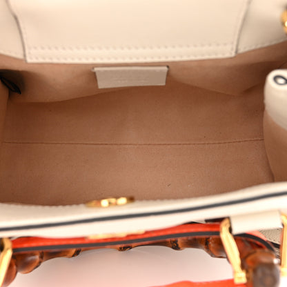 Gucci Wonka Grain Calfskin Mini Diana Tote Bag Mystic White Orange Fluo 5 of 12