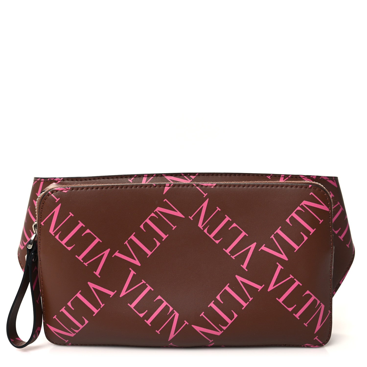 Valentino Garavani Calfskin VLTN Grid Print Belt Bag Cuir Pink 1 of 11