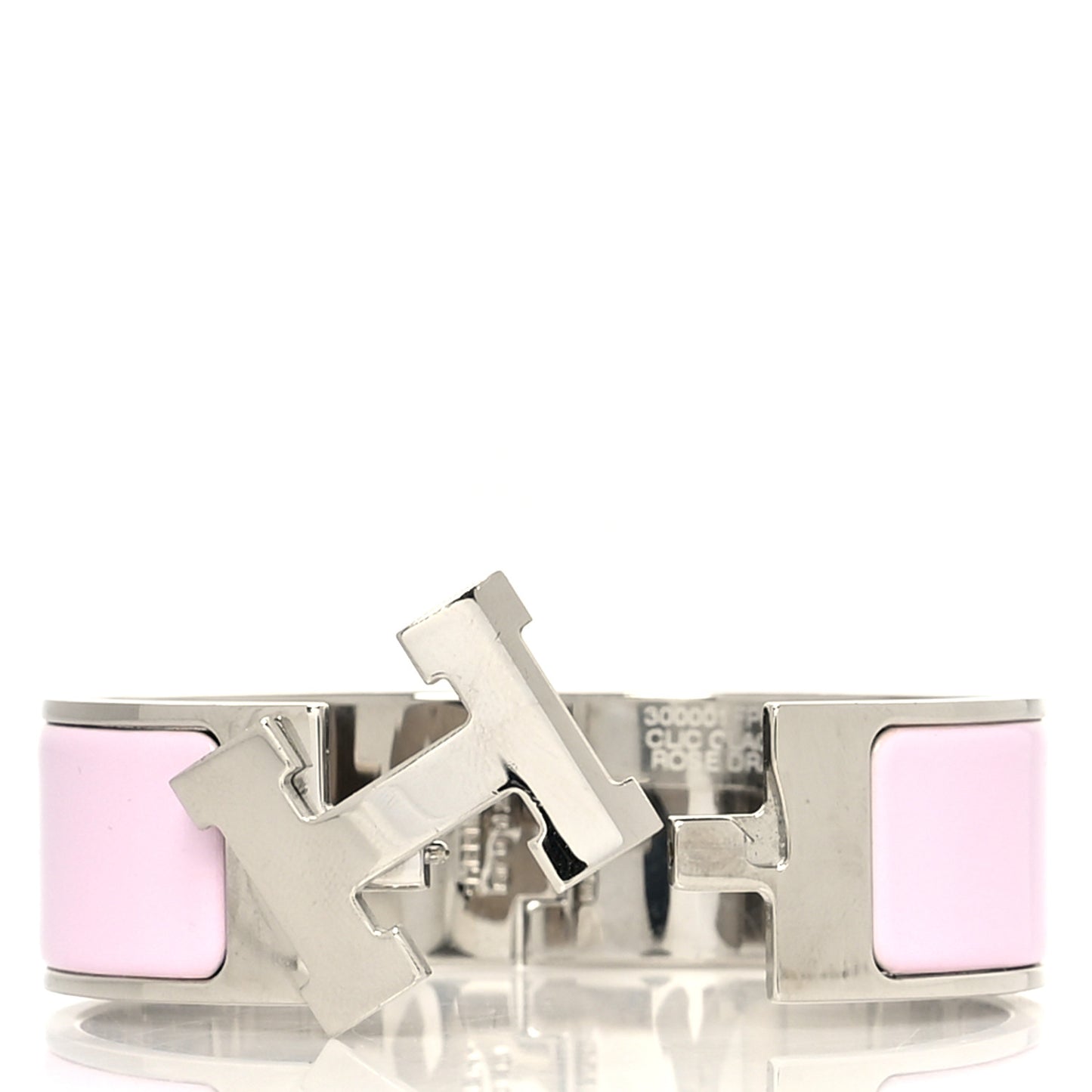 Enamel Wide Clic Clac H Bracelet PM Rose Dragee