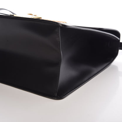 Gucci Calfskin Maxi Sylvie Top Handle Bag Black 9 of 9