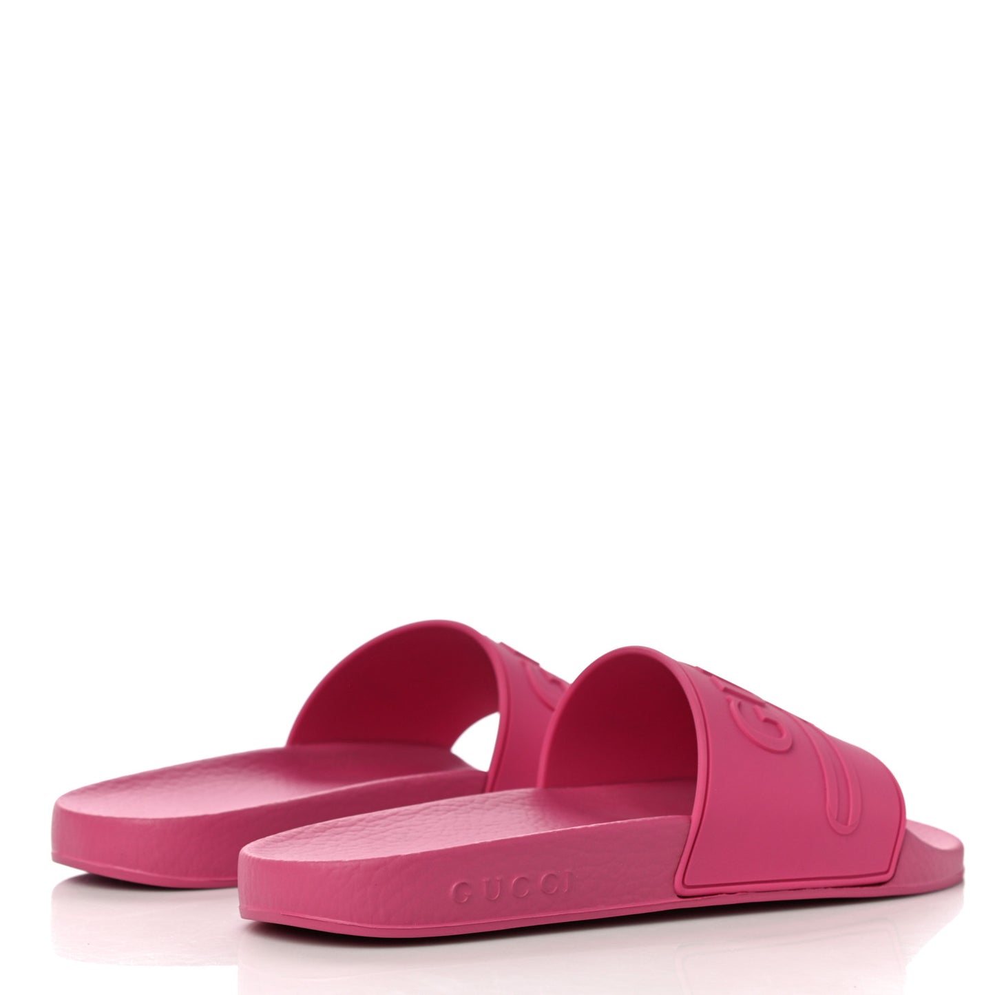 Rubber Womens Logo Slide Sandals 39 Fuchsia