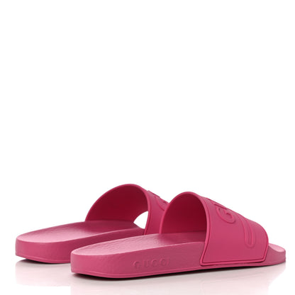 Gucci Rubber Womens Logo Slide Sandals 39 Fuchsia 3 of 11