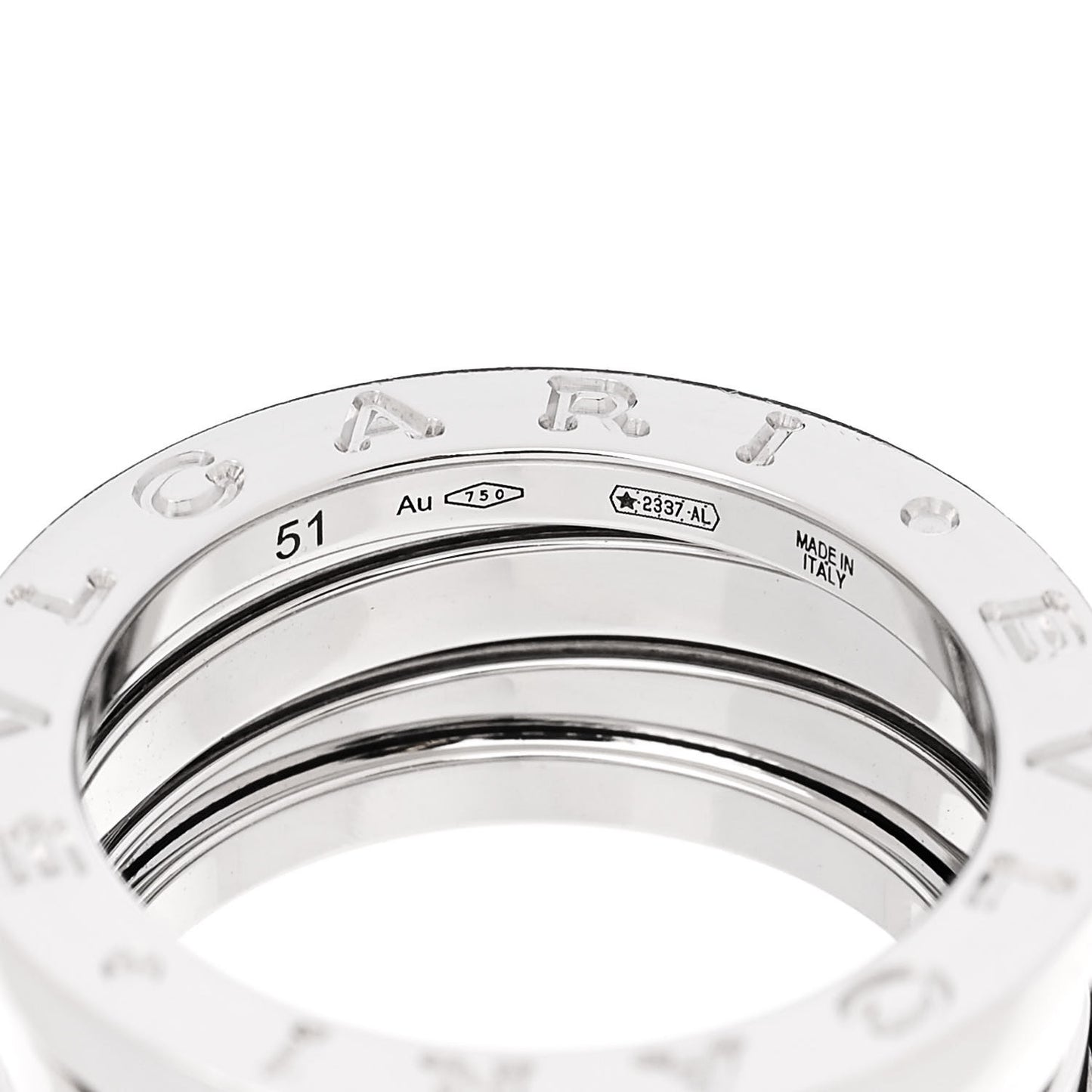 18K White Gold B.Zero1 Three-Band Ring 51 5.75