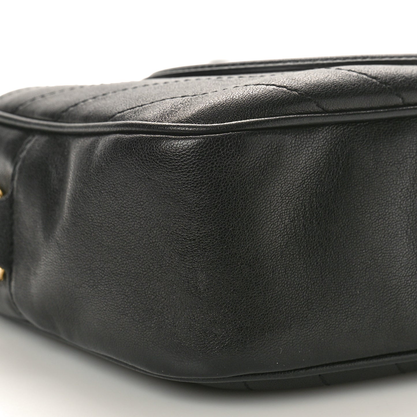 Sakai Be Green Calfskin Diagonal Stitched Small Blondie Shoulder Bag Black