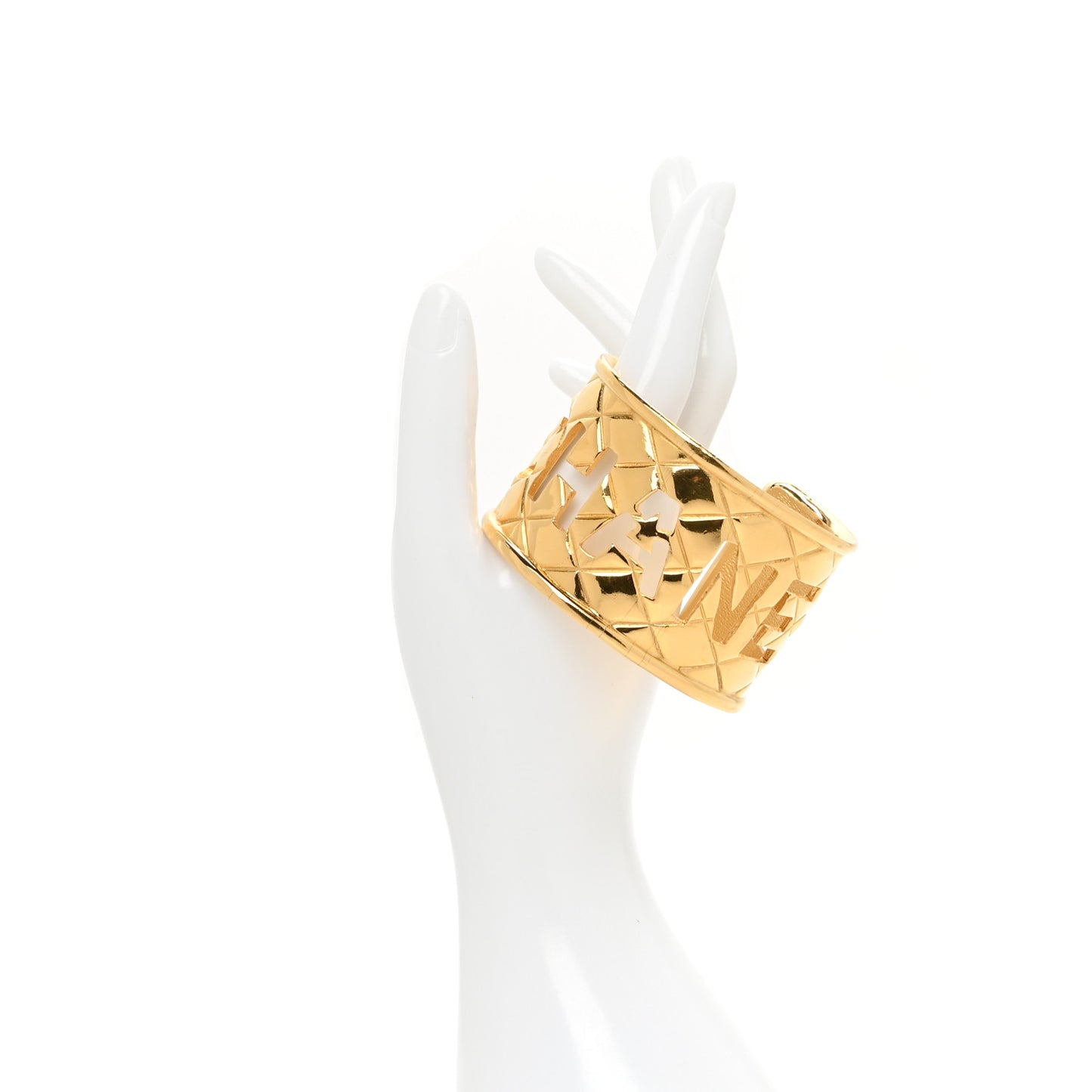 Quilted Cut Out Cuff Gold