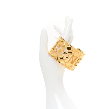Chanel Quilted Cut Out Cuff Gold 2 of 4