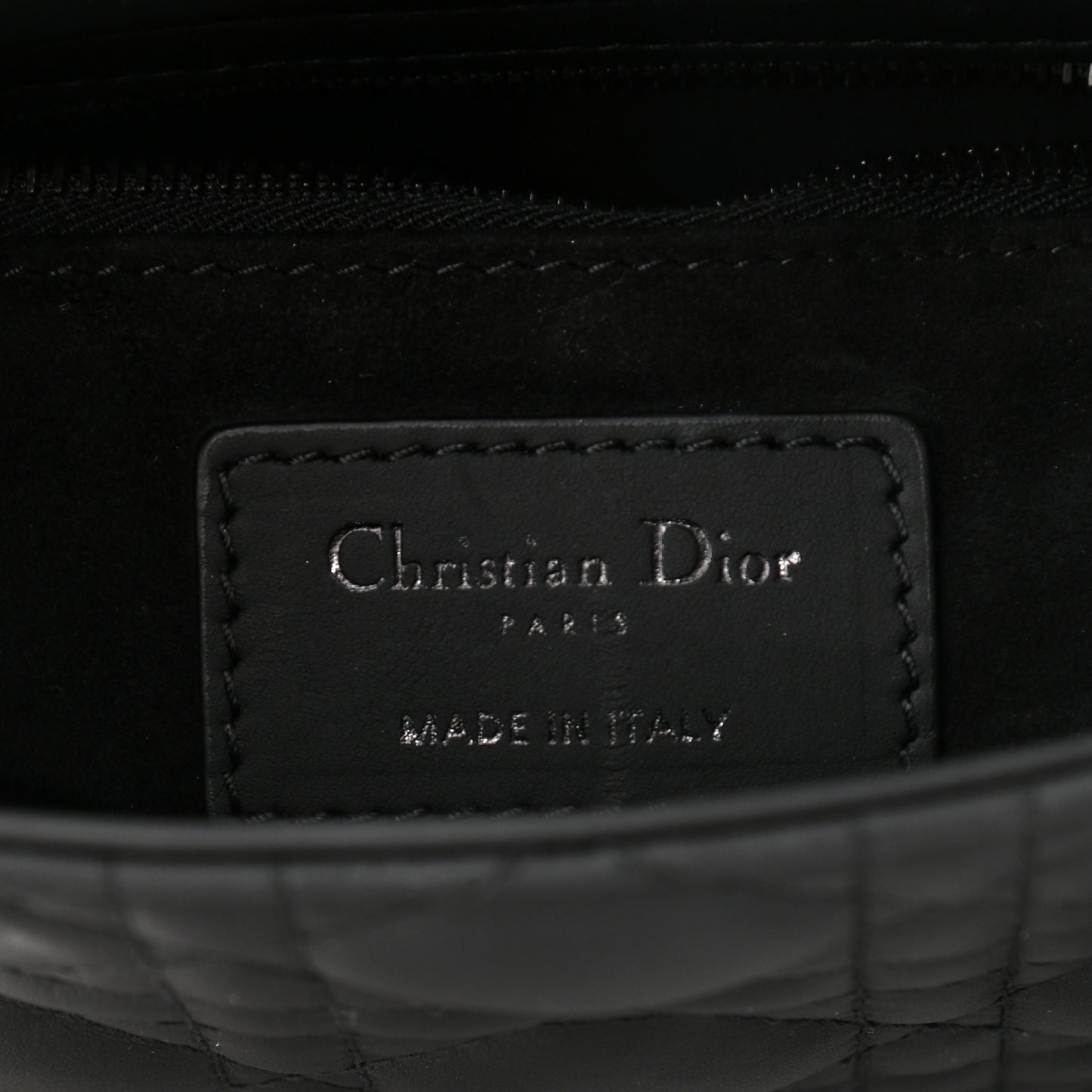 Ultra Matte Calfskin Cannage Mini Lady Dior Black