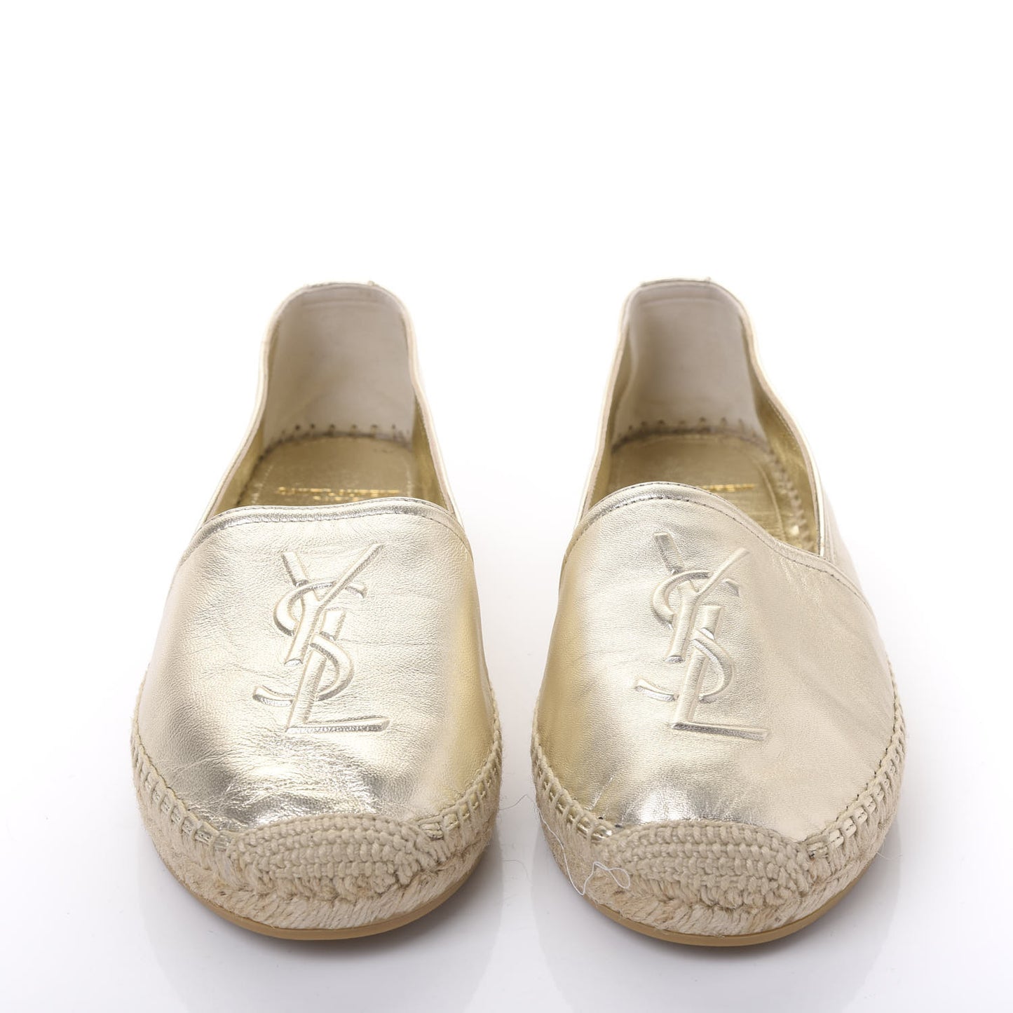 Metallic Lambskin Monogram Espadrilles 39 Gold