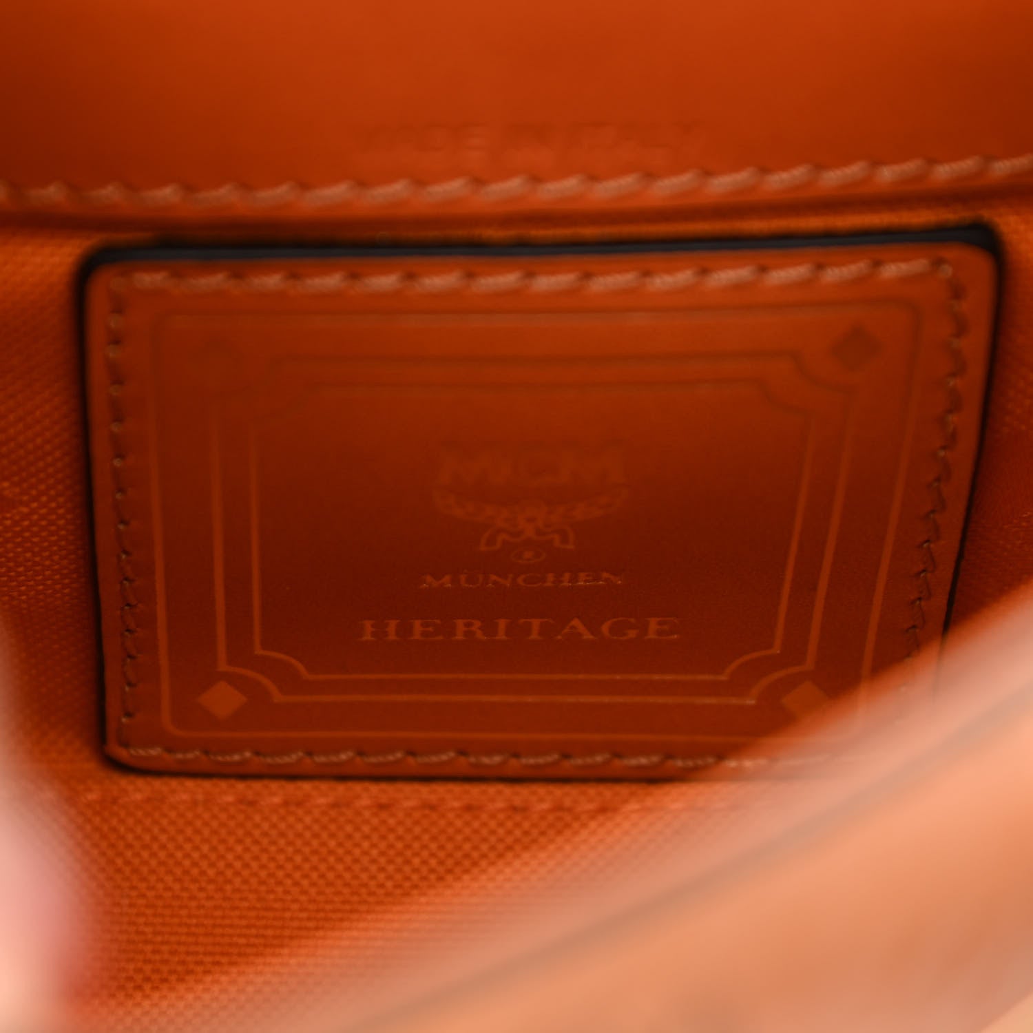 MCM Visetos X-Mini Heritage Top Handle Satchel Cognac 6 of 13