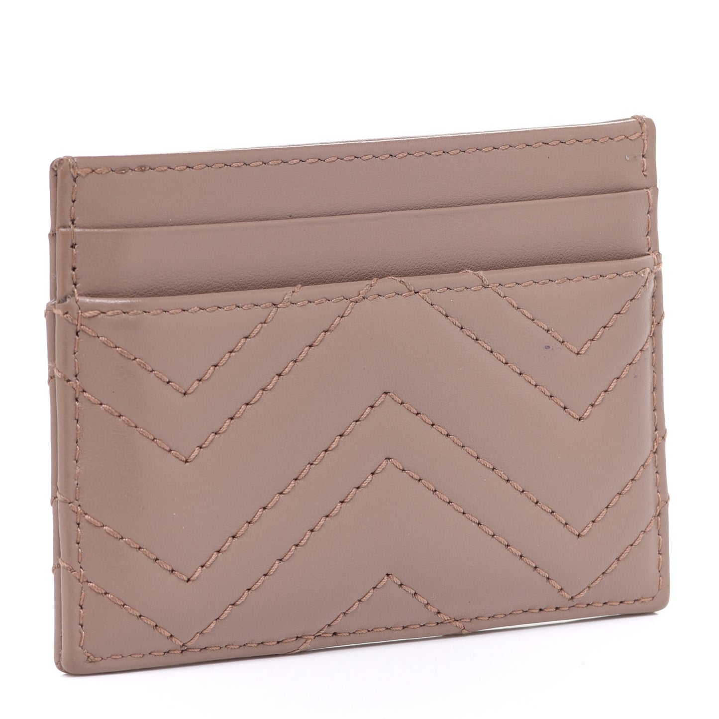 Calfskin Matelasse GG Marmont Card Holder Porcelain Rose