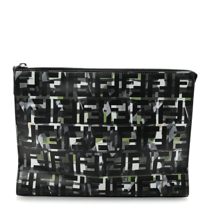 Fendi Vitello CamouFF Zip Pouch Black Multicolor 1 of 7