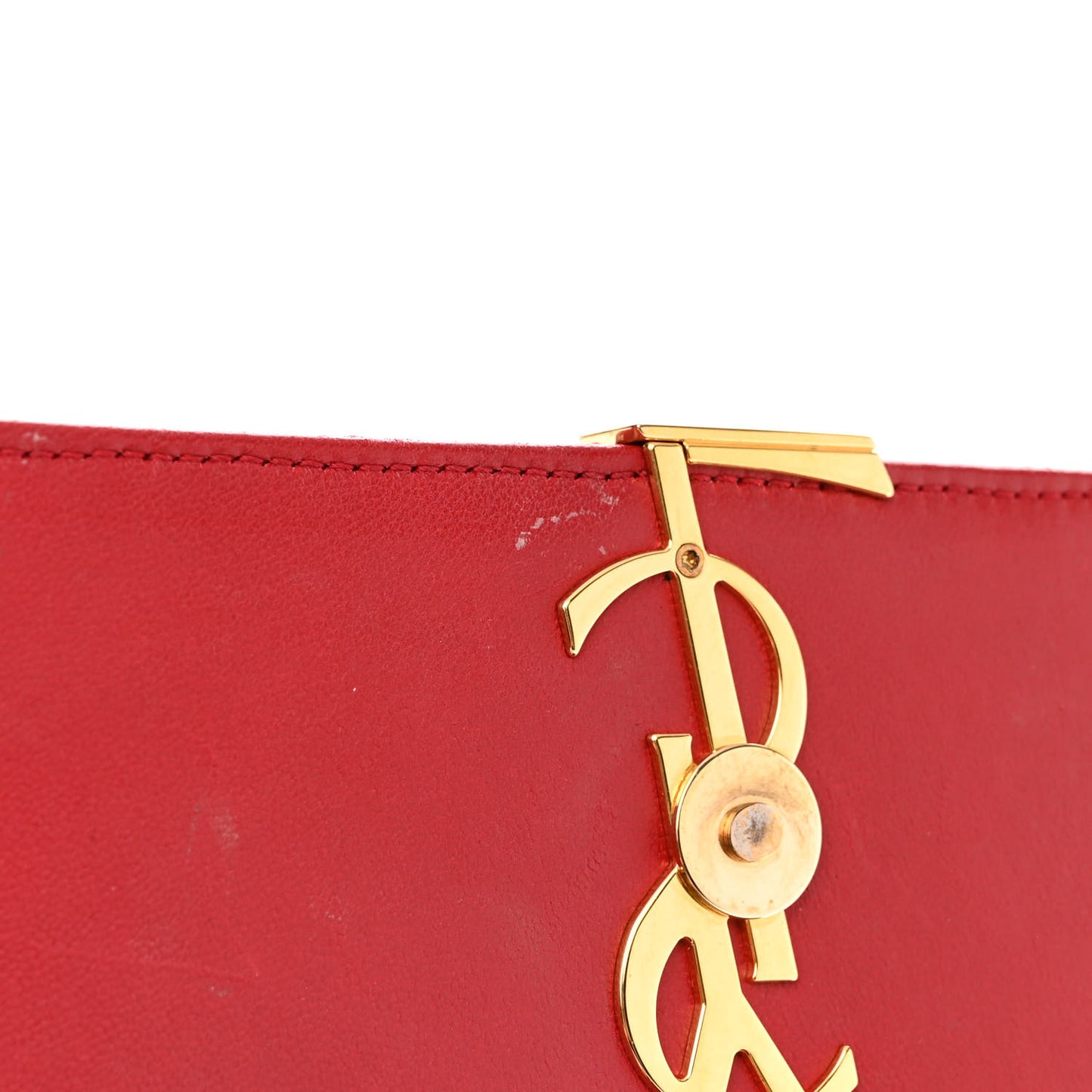 Patent Matelasse Monogram Small Vicky Chain Bag Red