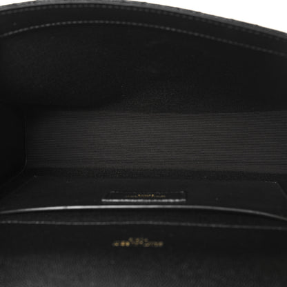Saint Laurent Grain De Poudre Textured Mixed Matelasse Triquilt Medium Monogram Satchel Black 5 of 9