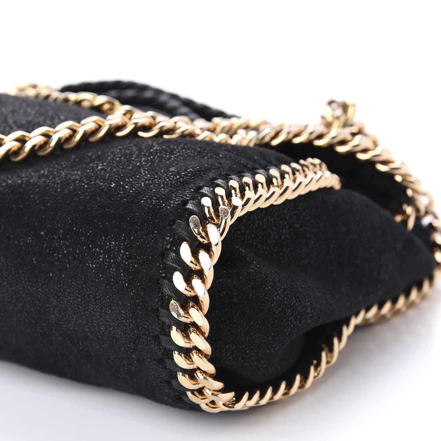 Stella McCartney Shaggy Deer Mini Falabella Fold Over Tote Black 8 of 11