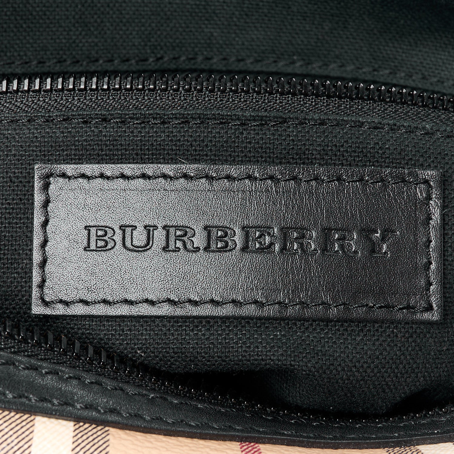 Burberry Haymarket Check Zip Messenger Bag Black 6 of 9