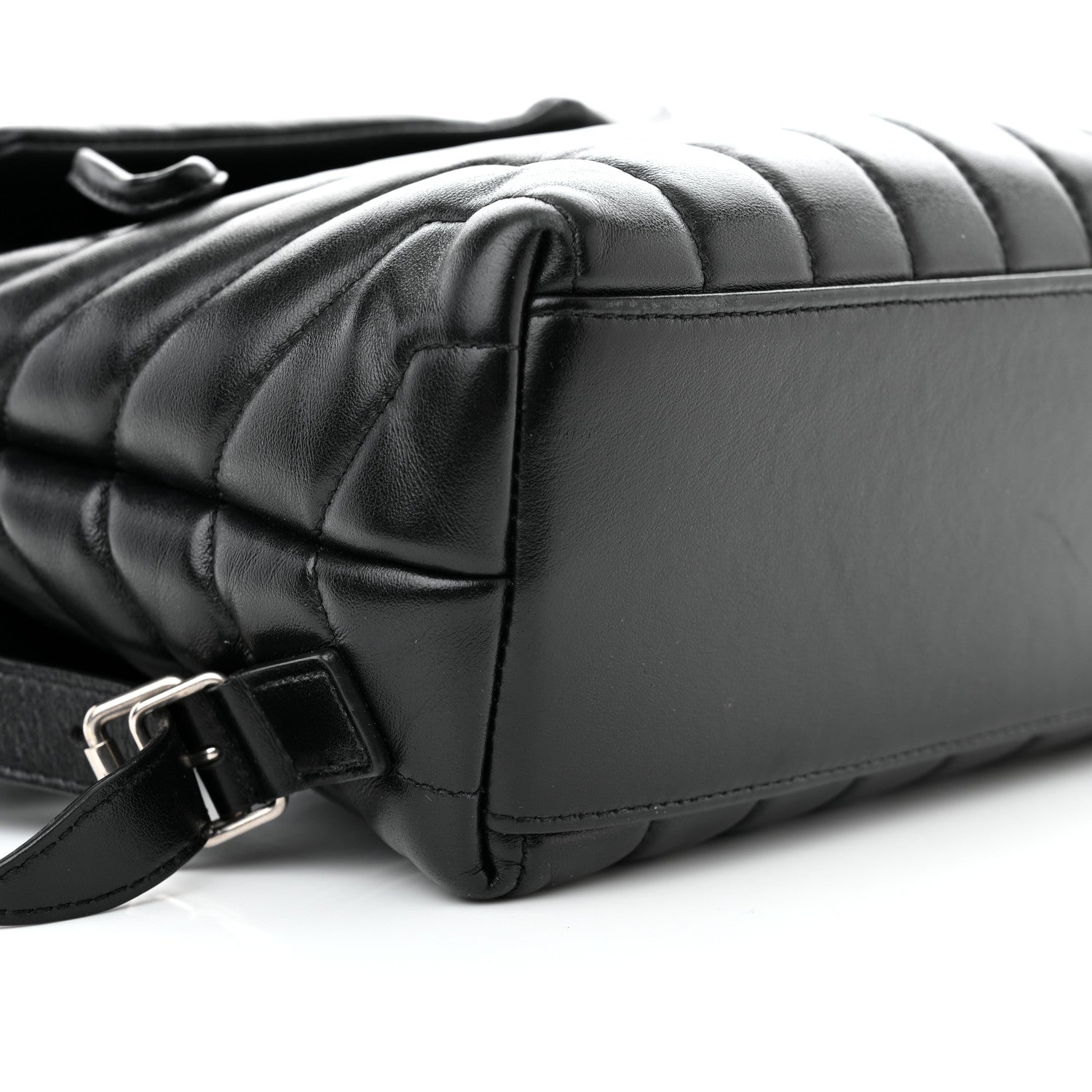 Saint Laurent Calfskin Y Quilted Monogram Small Loulou Backpack Black 8 of 10