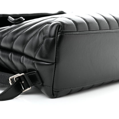 Saint Laurent Calfskin Y Quilted Monogram Small Loulou Backpack Black 8 of 10