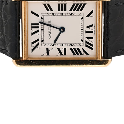 Cartier Stainless Steel 18K Yellow Gold Alligator 27mm Tank Solo Quartz Watch 6 of 7