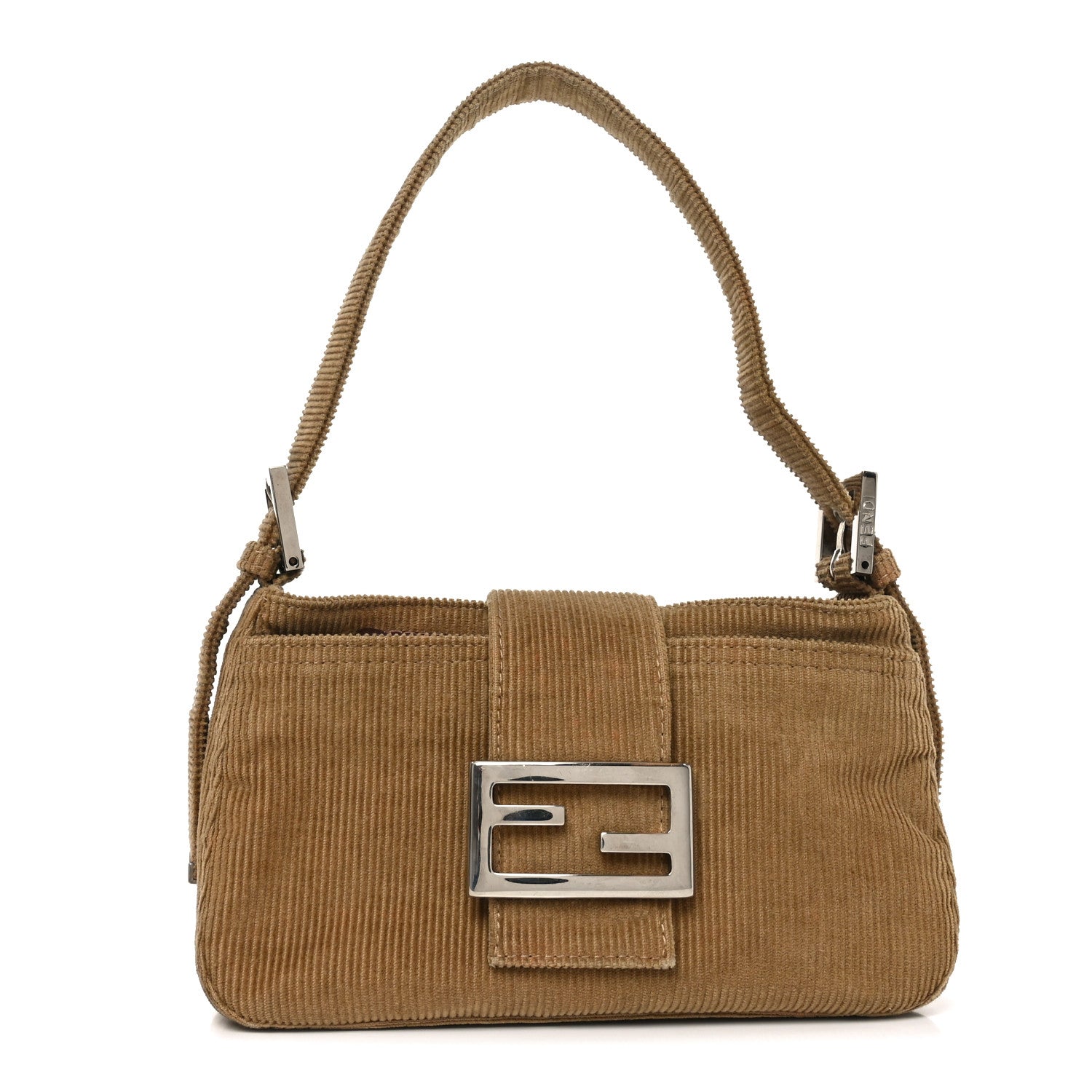 Fendi Corduroy Baguette Small Shoulder Bag Beige 1 of 10
