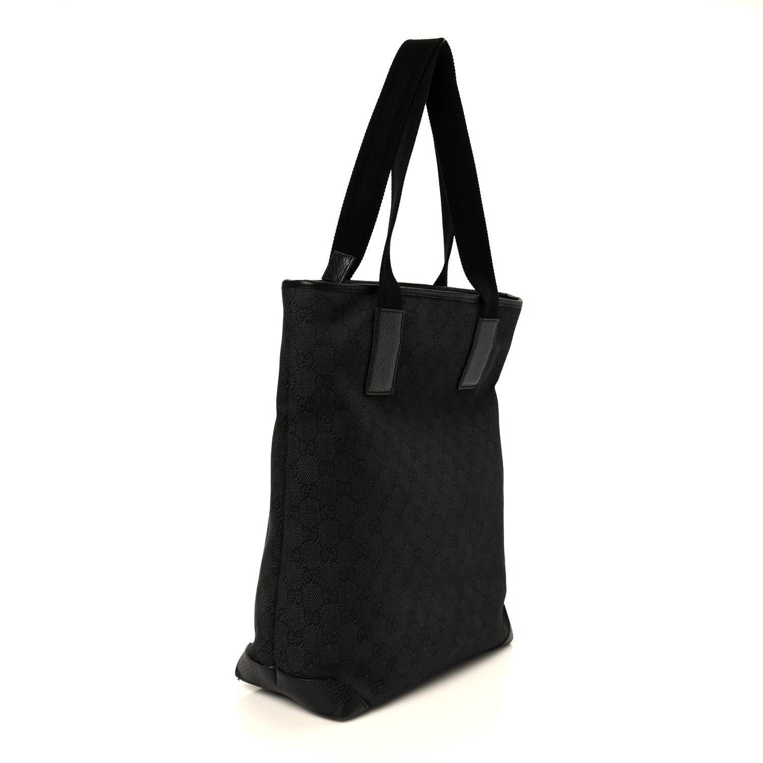 Gucci Denim Monogram Tote Bag Black 3 of 12