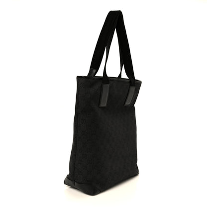 Gucci Denim Monogram Tote Bag Black 3 of 12