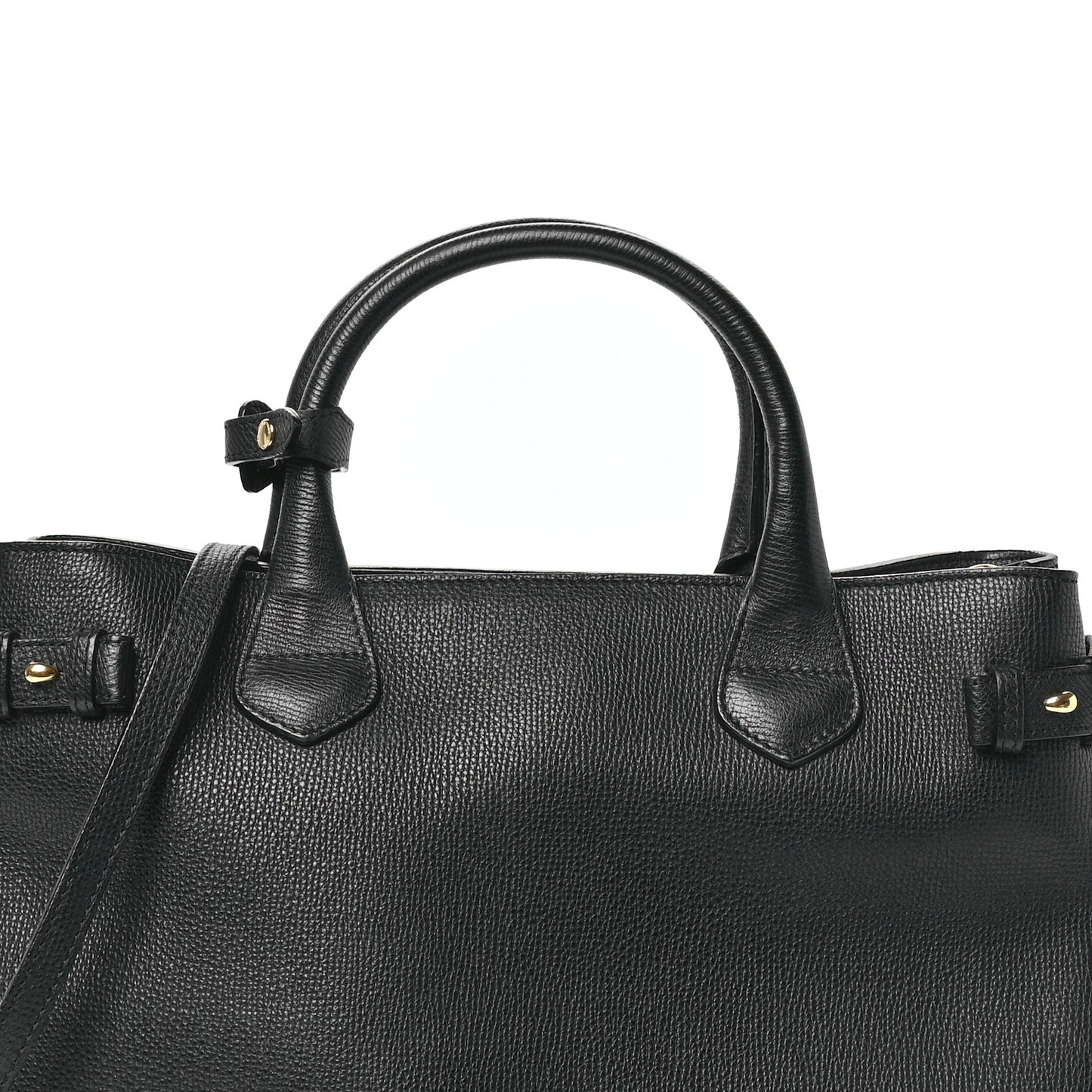 Grainy Calfskin House Check Medium Banner Tote Black