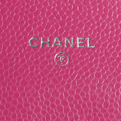 Chanel Caviar Quilted Flap Wallet Dark Pink 6 of 8
