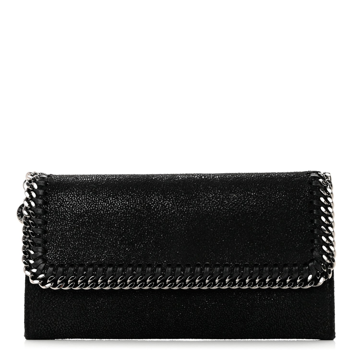 Stella McCartney Shaggy Deer Falabella Flap Wallet Black 1 of 6