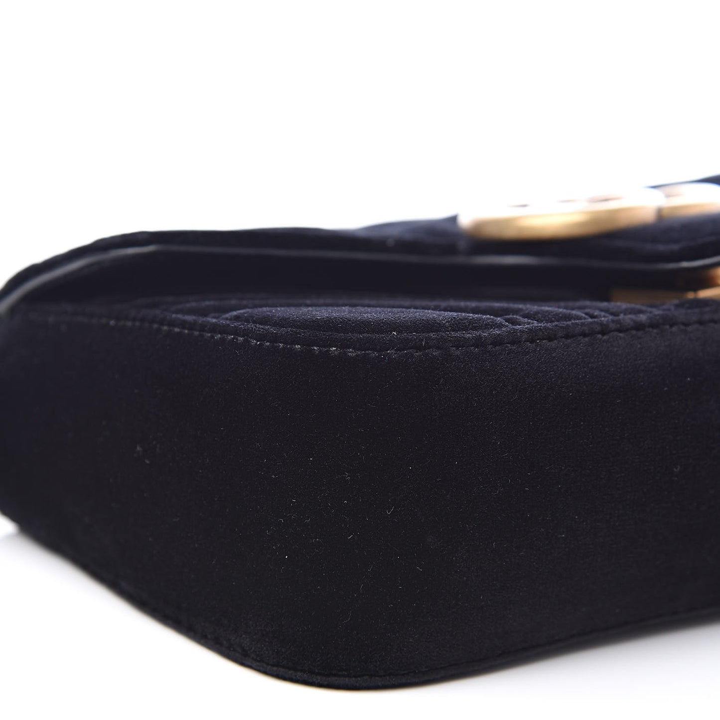 Velvet Matelasse Mini GG Marmont Shoulder Bag Black
