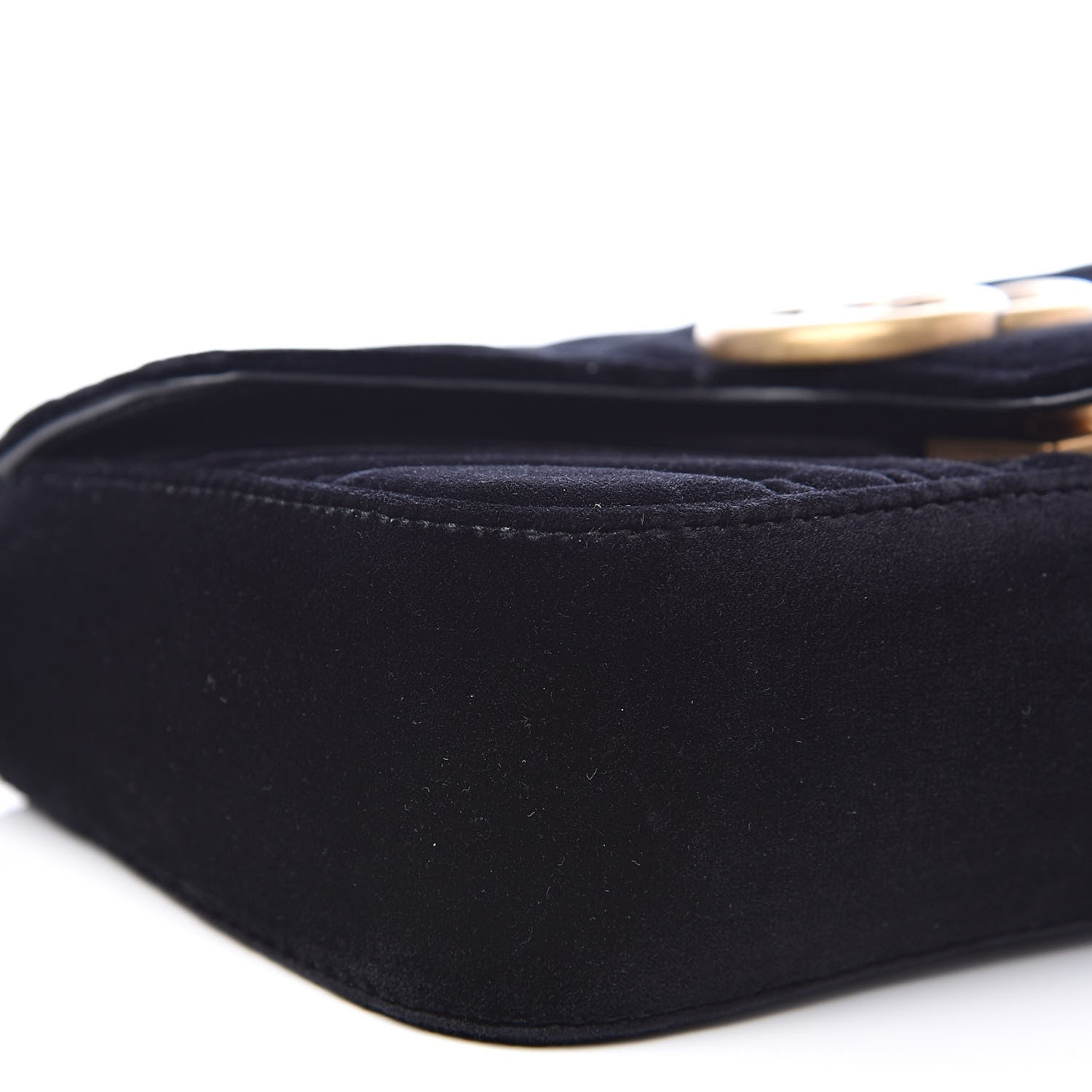 Gucci Velvet Matelasse Mini GG Marmont Shoulder Bag Black 9 of 12