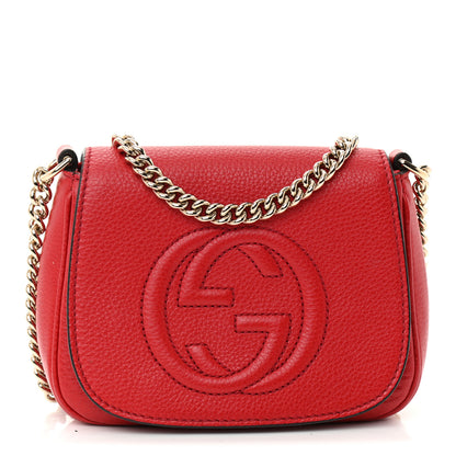 Gucci Pebbled Calfskin Small Soho Flap Crossbody Red 1 of 11