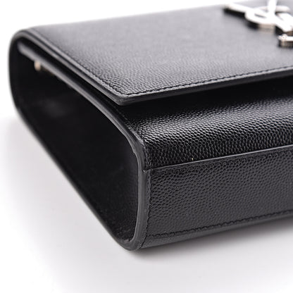 Saint Laurent Grain De Poudre Small Monogram Kate Satchel Black 9 of 10