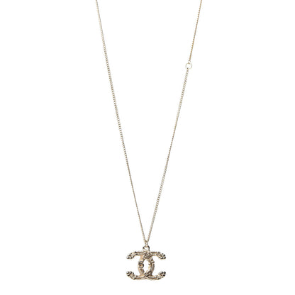 Chanel Engraved Lucky Symbols CC Pendant Necklace Gold 1 of 4