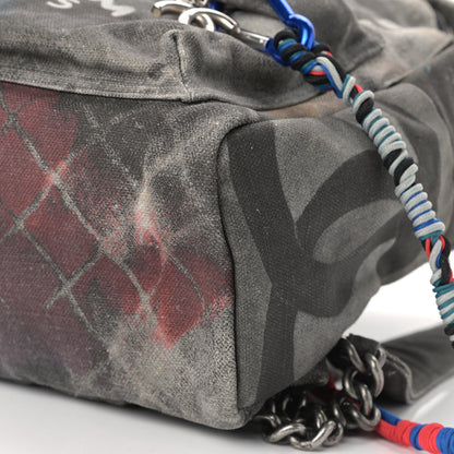 Chanel Graffiti Printed Canvas Medium Backpack Black 8 of 8