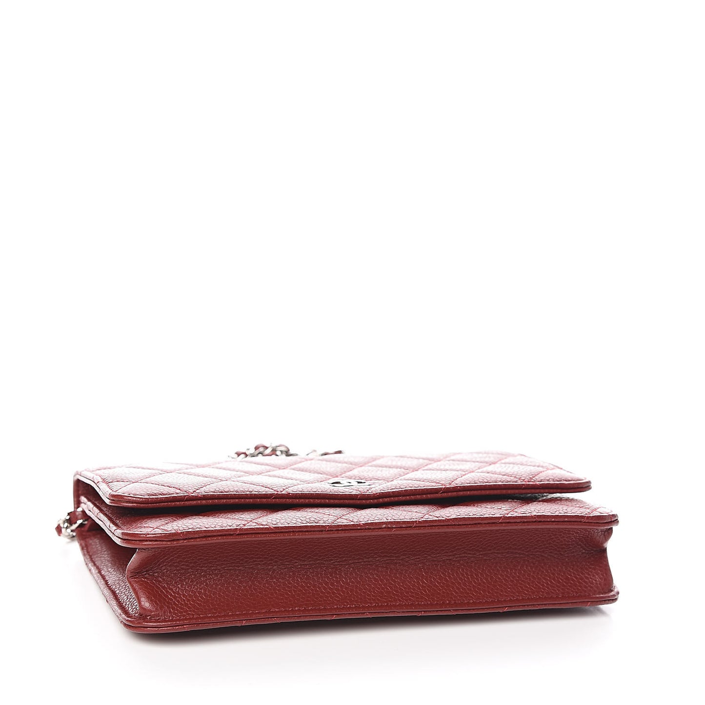 Caviar Quilted Wallet On Chain WOC Dark Red
