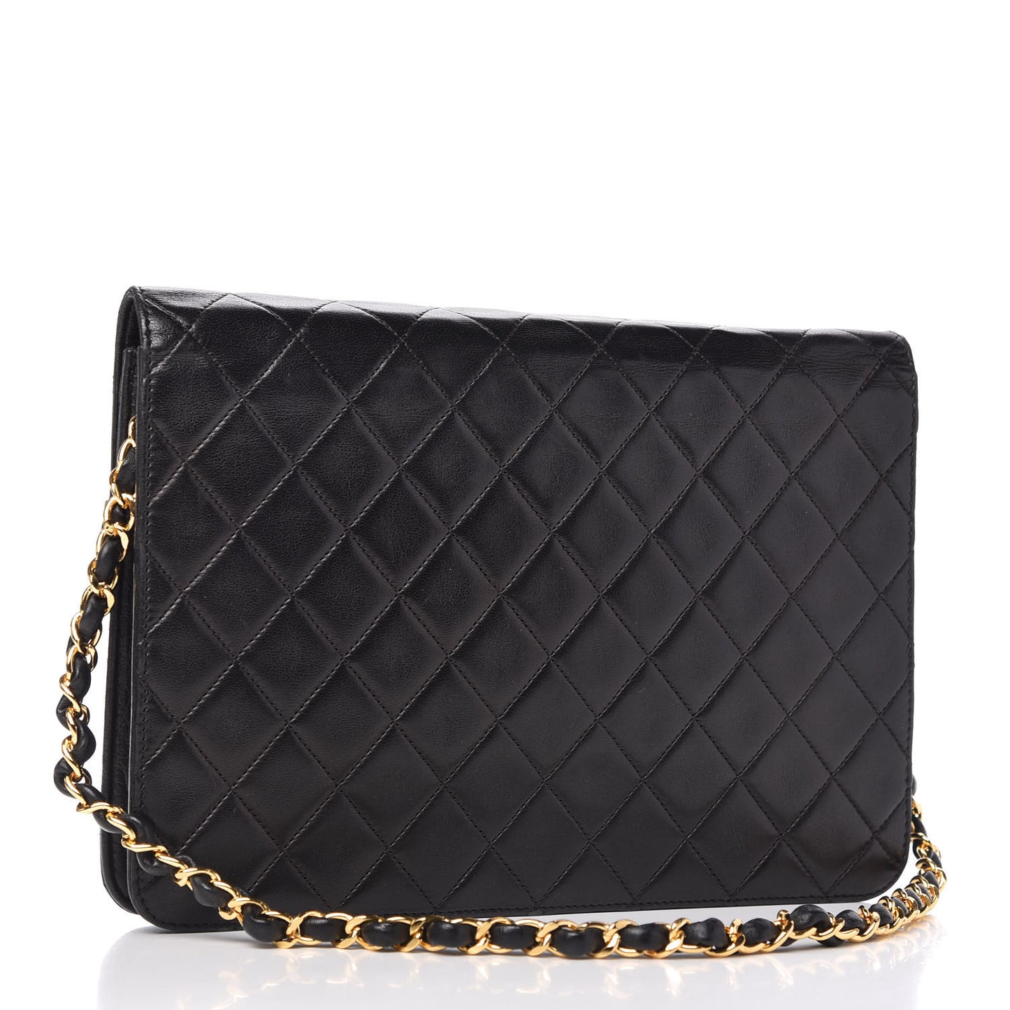 Lambskin Quilted Jumbo Single Flap Black
