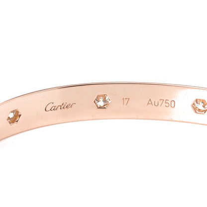 Cartier 18K Pink Gold 10 Diamond LOVE Bracelet 17 4 of 7