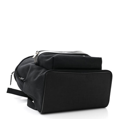 Saint Laurent Canvas Signature Embroidered City Backpack Black 4 of 10