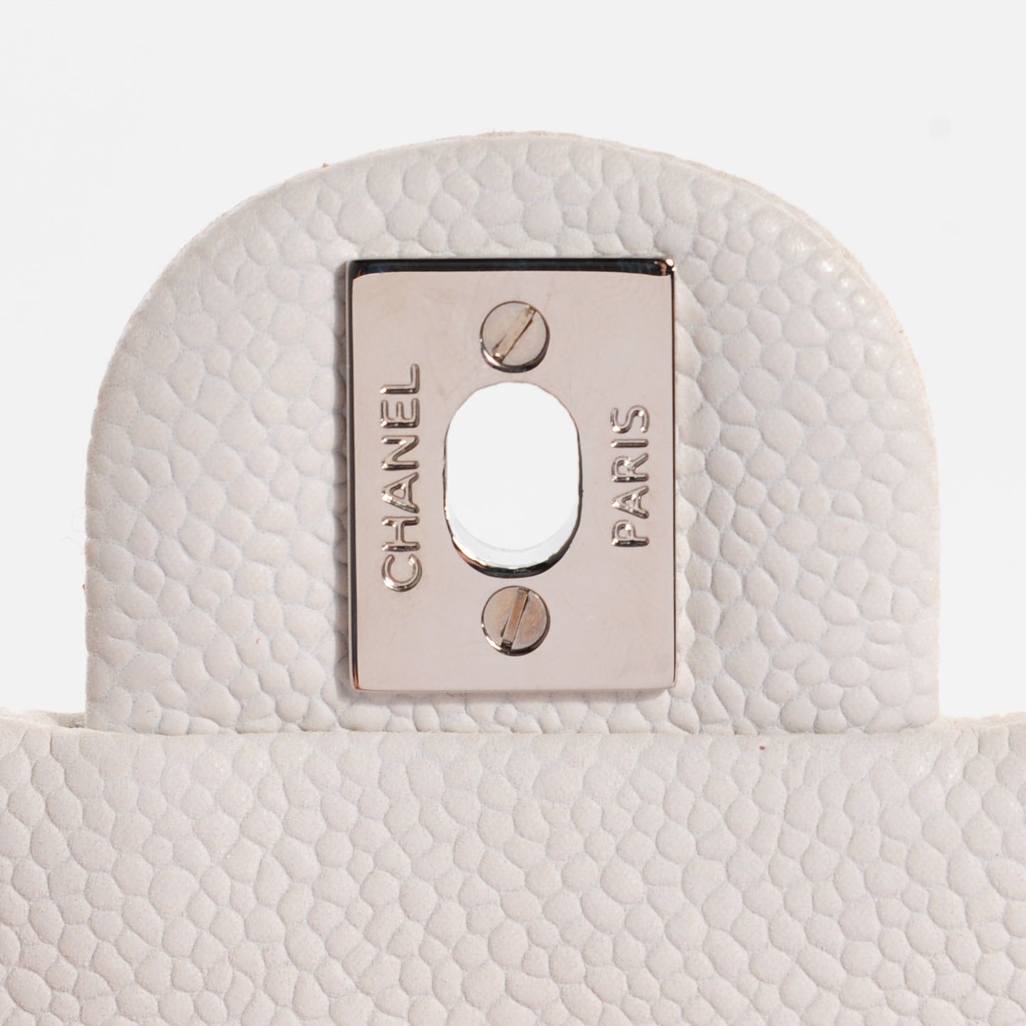 Iridescent Caviar Daily Zip Crossbody White