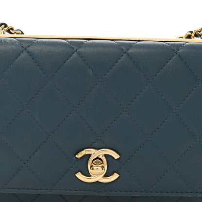 Chanel Lambskin Quilted Trendy CC Wallet On Chain WOC Blue 9 of 12