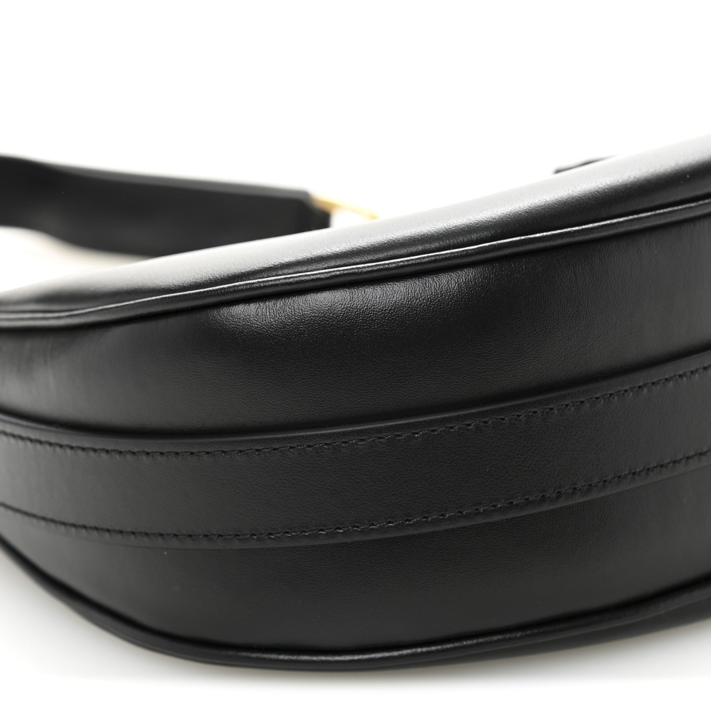 Smooth Calfskin Medium Strap Ava Shoulder Bag Black
