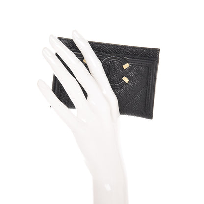Chanel Caviar Quilted Filigree Card Holder Black 2 of 9